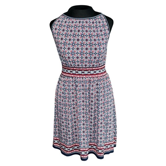Max Studio Sleeveless Red White & Blue Geometric Print Dress S - Picture 1 of 10